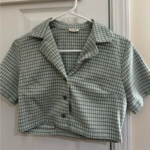 Brandy Melville Plaid Polo Top, OS